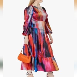 Elegant Multicolor Long Sleeve Dress